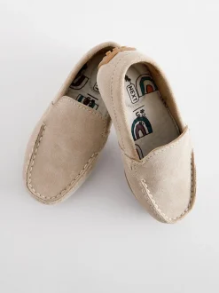 Naturel kiezelkleur - Suede Slip-Ons Loafer Shoes