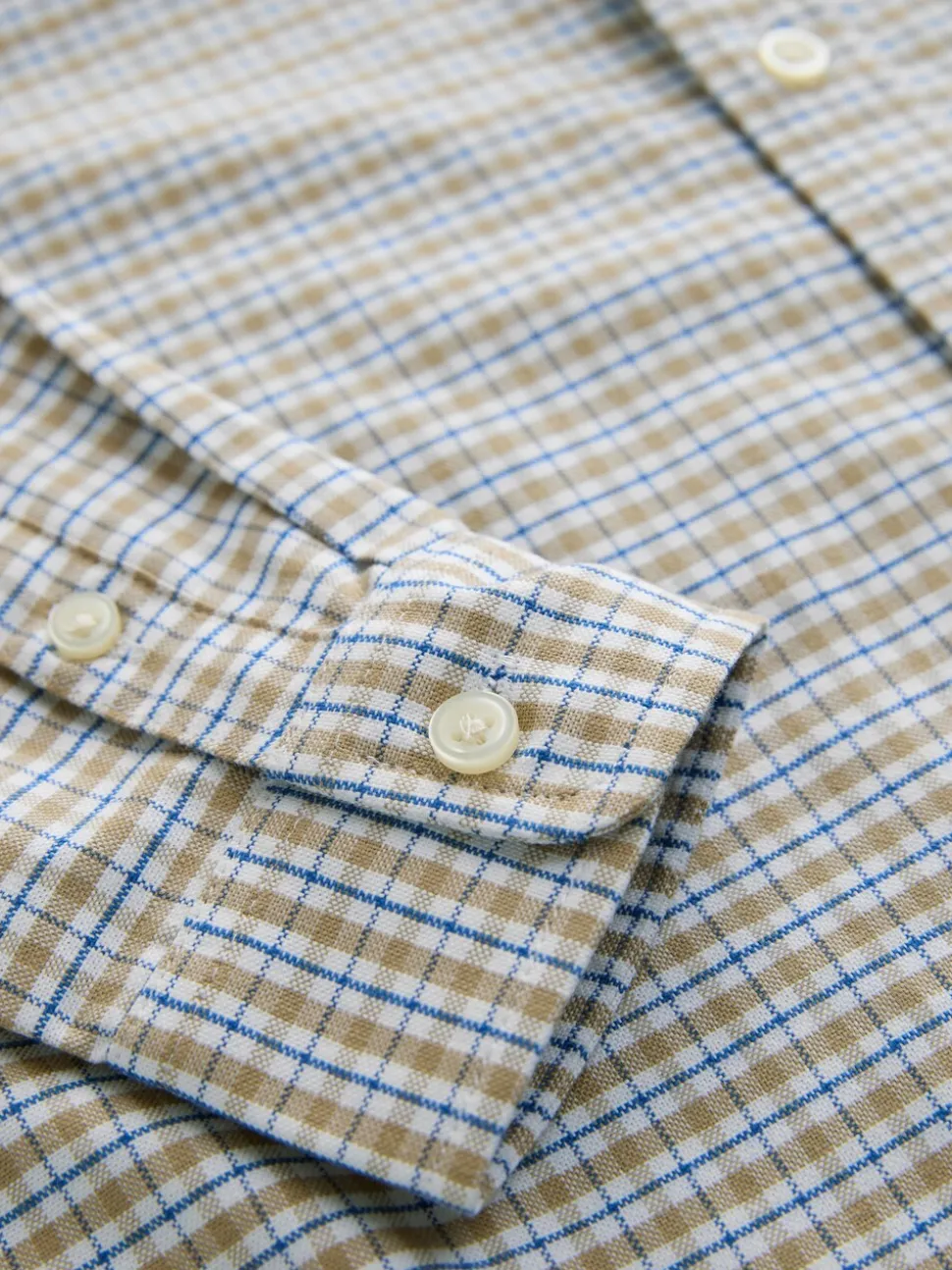 Naturel met gingham-ruit - Oxford overhemd (3-16 jr)