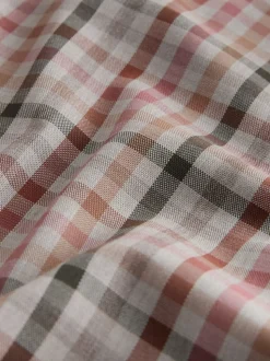Naturel met gingham-ruit - Eenvoudig te strijken Oxford-overhemd met knopen en standaard pasvorm