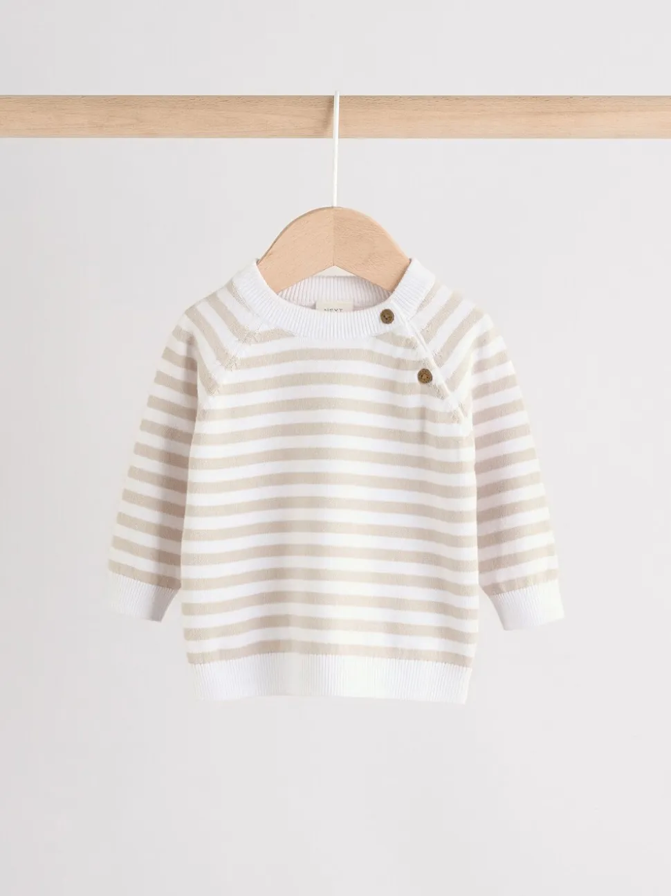 Naturel met strepen - Gebreide top- en leggingset (0 mnd - 2 jr)