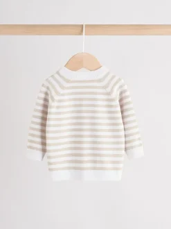 Naturel met strepen - Gebreide top- en leggingset (0 mnd - 2 jr)