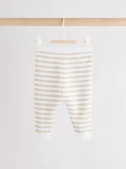 Naturel met strepen - Gebreide top- en leggingset (0 mnd - 2 jr)
