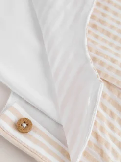 Naturel met strepen - Geweven bretelbroeken en bodysuit babyset (0mnd -2jr)