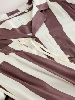 Naturel met strepen - Pyjama's met knoopsluiting