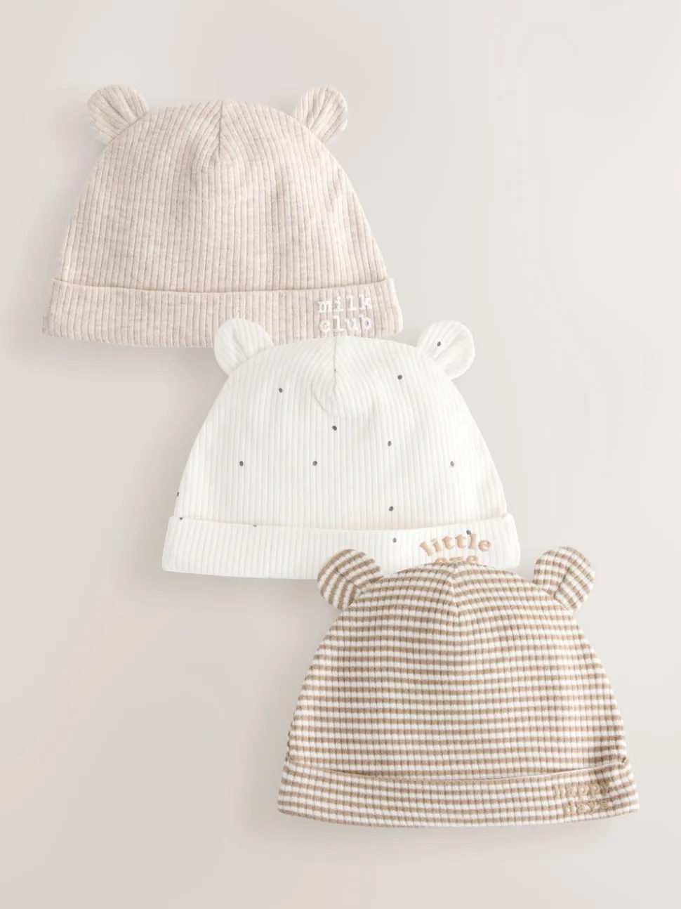 Naturel Milk Club - Baby Beanies 3 Pack (0-12mths)