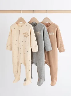 Naturel Milk Club - Set van 3 babyslaapzakjes met tweewegrits van 100% katoen (0 mnd - 2 jr)