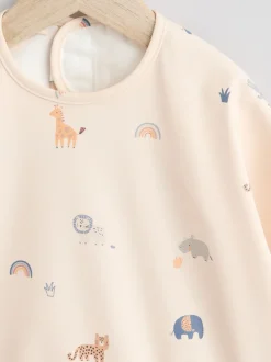 Naturel Mini Jungle - Slabbetje met mouwen voor spenen en voeden