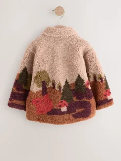 Naturel Sierlijke Print - Fleece shacket van borg (3 mnd - 7 jr)