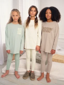 Naturel slogan - Legging pyjama's verpakking van 3 (3 - 16 jr)