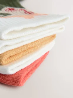 Naturel Westers - Set van 5 paar geribbelde sokken met verzacht voetbed, katoengehalte en gekleurde boorden