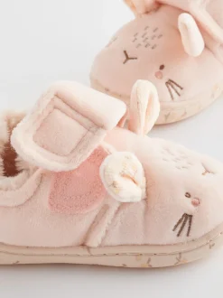 Naturel/crèmekleurig konijn - Pantoffels met antislip-zool
