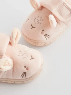 Naturel/crèmekleurig konijn - Pantoffels met antislip-zool