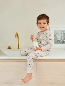 Naturel/zwart dinosaurus - Verpakking van 3 knusse pyjama's (9 mnd-10 jr)