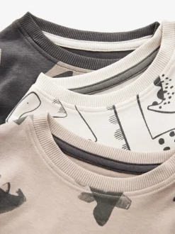 Naturel/zwart dinosaurus - Verpakking van 3 knusse pyjama's (9 mnd-10 jr)