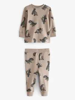 Naturel/zwart dinosaurus - Verpakking van 3 knusse pyjama's (9 mnd-10 jr)