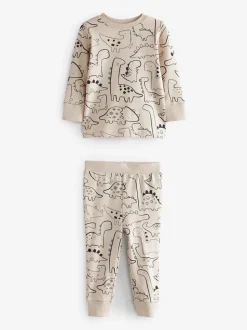 Naturel/zwart dinosaurus - Verpakking van 3 knusse pyjama's (9 mnd-10 jr)