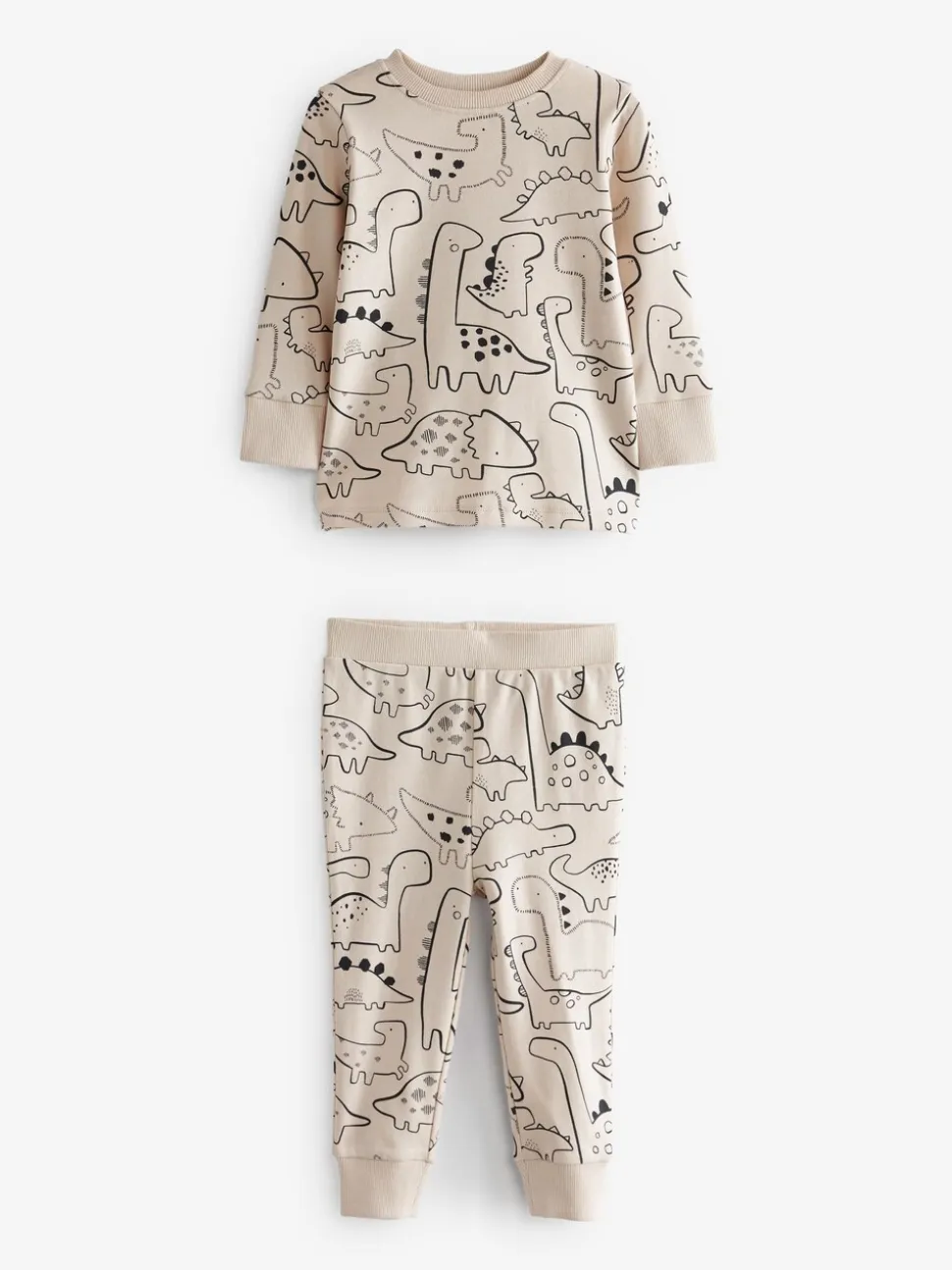Naturel/zwart dinosaurus - Verpakking van 3 knusse pyjama's (9 mnd-10 jr)