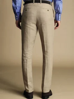 Natuurlijk - Charles Tyrwhitt slim fit 100% linnen broek
