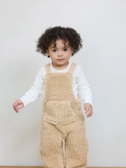 Natuurlijk - The Little Tailor - Set van dikke tuinbroek van sherpafleece en body voor baby's