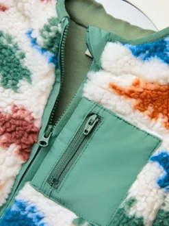 Natuurlijke Stegosaurus - JoJo Maman Bébé Checkerboard Hooded Borg Jacket