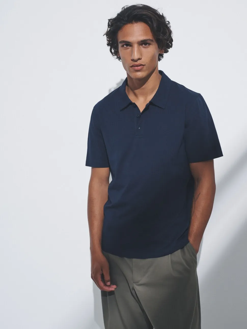 Navy Blue/Brown/White - The Set 3 Pack Short Sleeve Cotton Jersey Polo Shirts