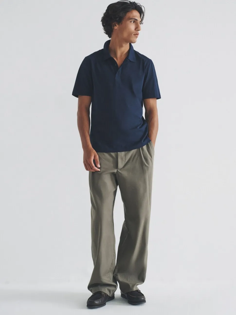 Navy Blue/Brown/White - The Set 3 Pack Short Sleeve Cotton Jersey Polo Shirts