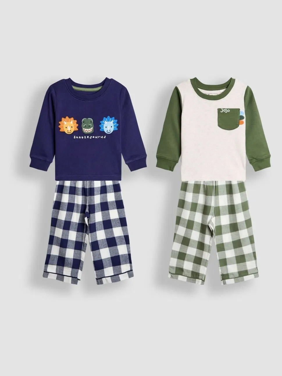 Navy Dinosaur Character - JoJo Maman Bébé Mix And Match 2 Pack Pyjamas