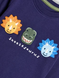 Navy Dinosaur Character - JoJo Maman Bébé Mix And Match 2 Pack Pyjamas