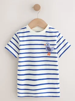 Navy Sea Animal - Verpakking van 3 T-shirts met korte mouwen en applicatie (3mnd-7jaar)