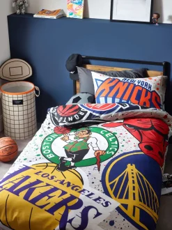 NBA 100% katoenen Dekbedovertrek en kussensloop Set voor eenpersoonsbed