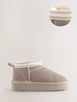 Nertsgrijs/bruin - Baker by Ted Baker waterafstotende behaaglijke suède meisjes Boots
