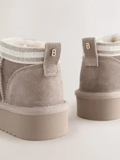 Nertsgrijs/bruin - Baker by Ted Baker waterafstotende behaaglijke suède meisjes Boots