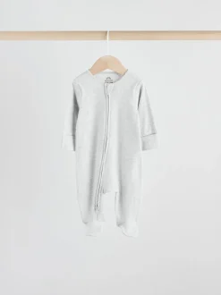 Neutraal - 5 Verpakking van babypyjama's met tweewegrits en voetjes (0-2jr)