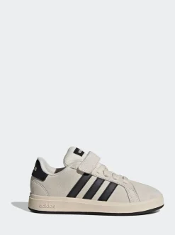 Neutraal - adidas Grand Court 00suède kindersneakers met elastische veters