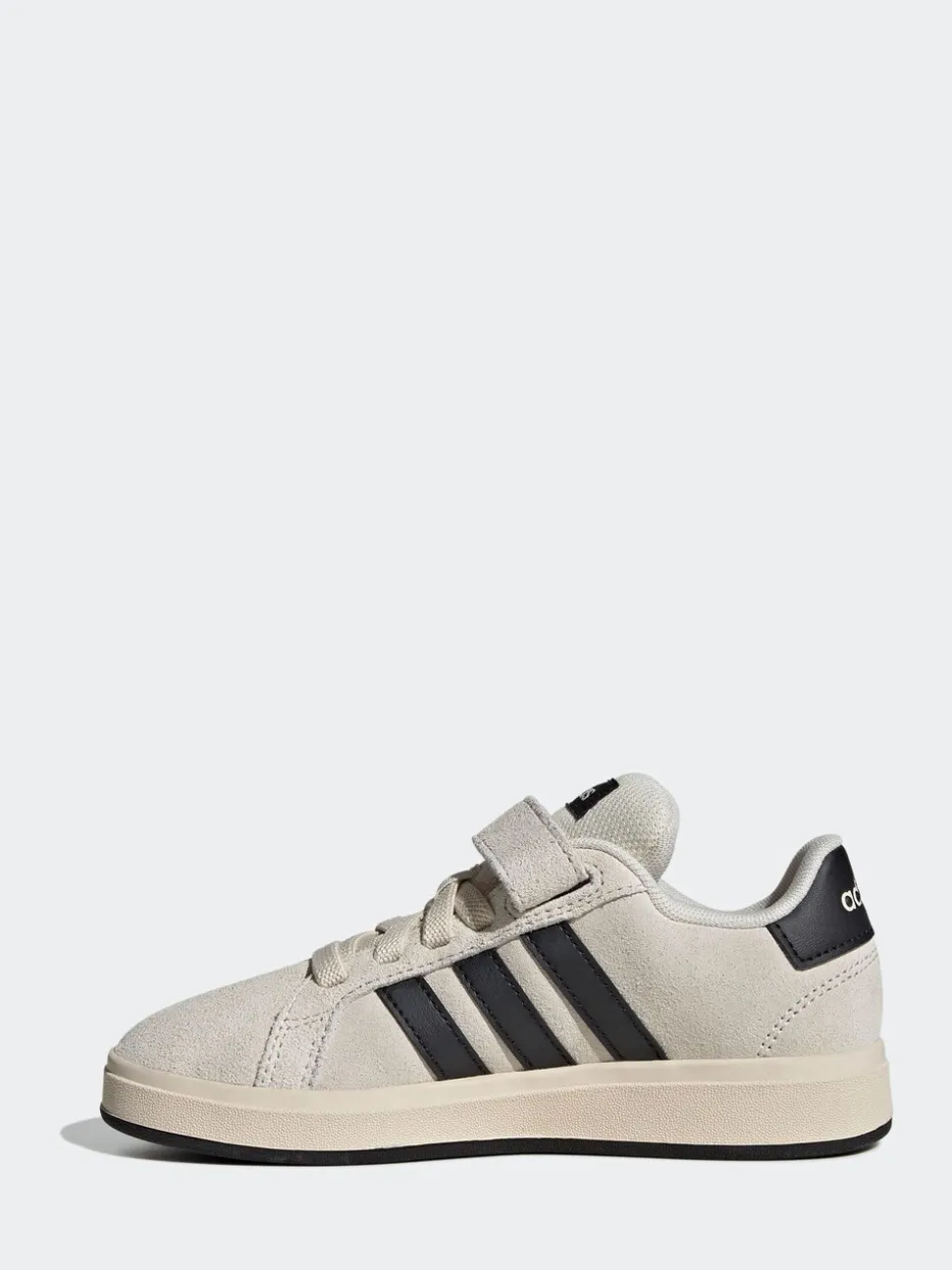 Neutraal - adidas Grand Court 00suède kindersneakers met elastische veters