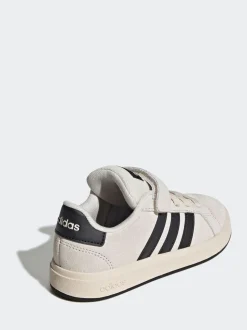 Neutraal - adidas Grand Court 00suède kindersneakers met elastische veters