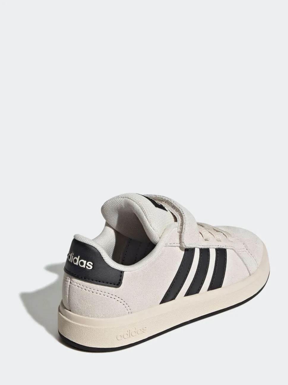 Neutraal - adidas Grand Court 00suède kindersneakers met elastische veters