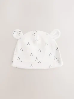 Neutraal - Baby 100% katoenen beanie-mutsen set van 3 (0-12mnd)