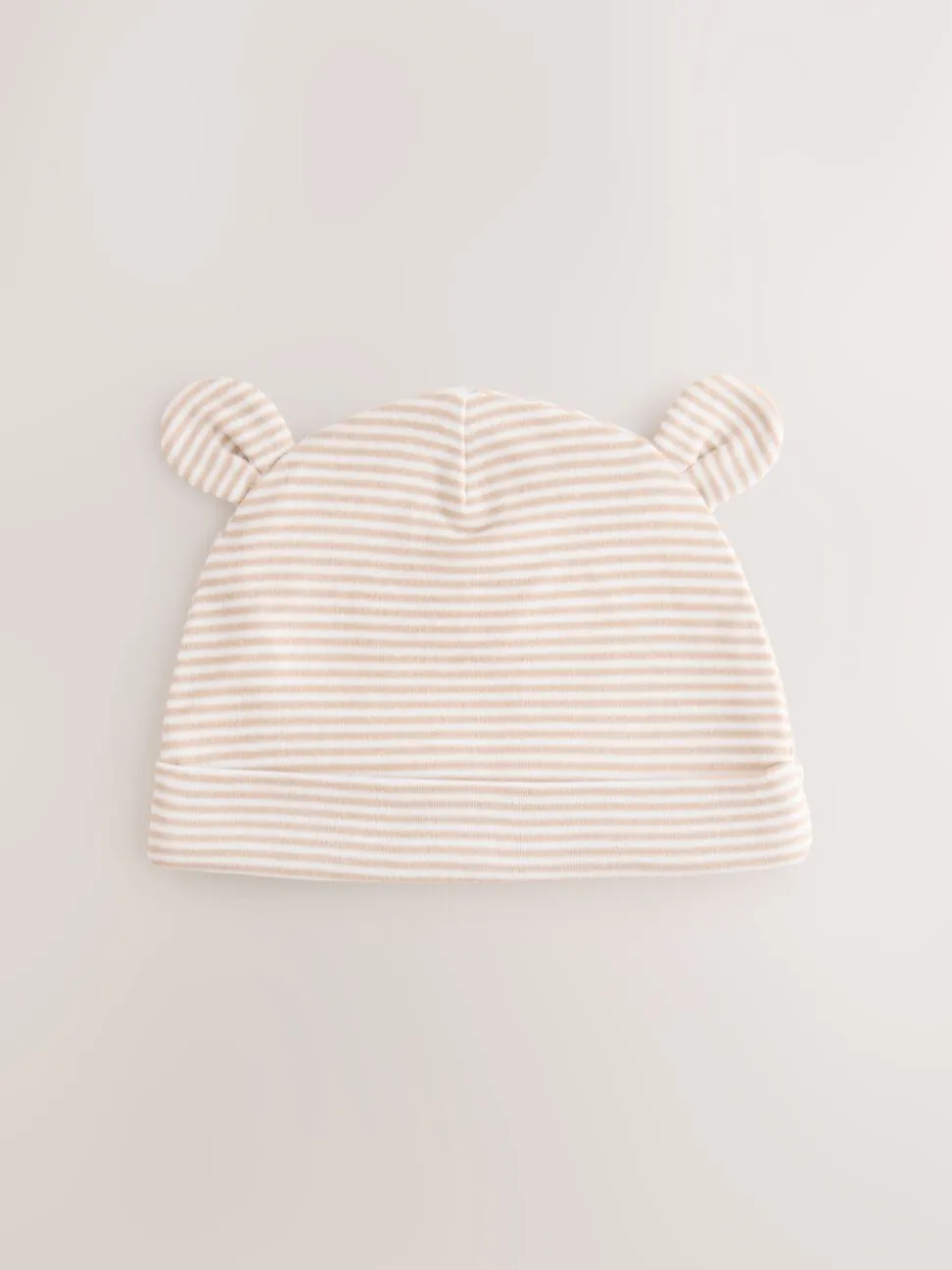 Neutraal - Baby 100% katoenen beanie-mutsen set van 3 (0-12mnd)