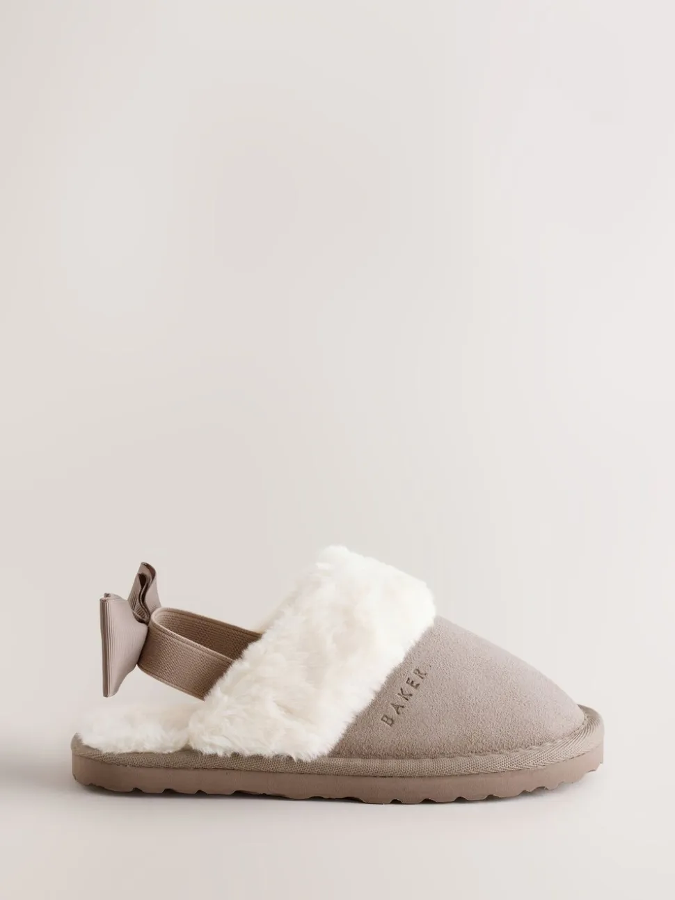 Neutraal - Baker by Ted Baker Meisjes suède Pantoffelmuiltjes van imitatiebont met Strik