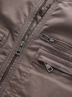 Neutraal - Borg Lined Zip Through Funnel Jacket