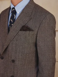 Neutraal - Double Breasted Merino Wool Blend Suit Jacket