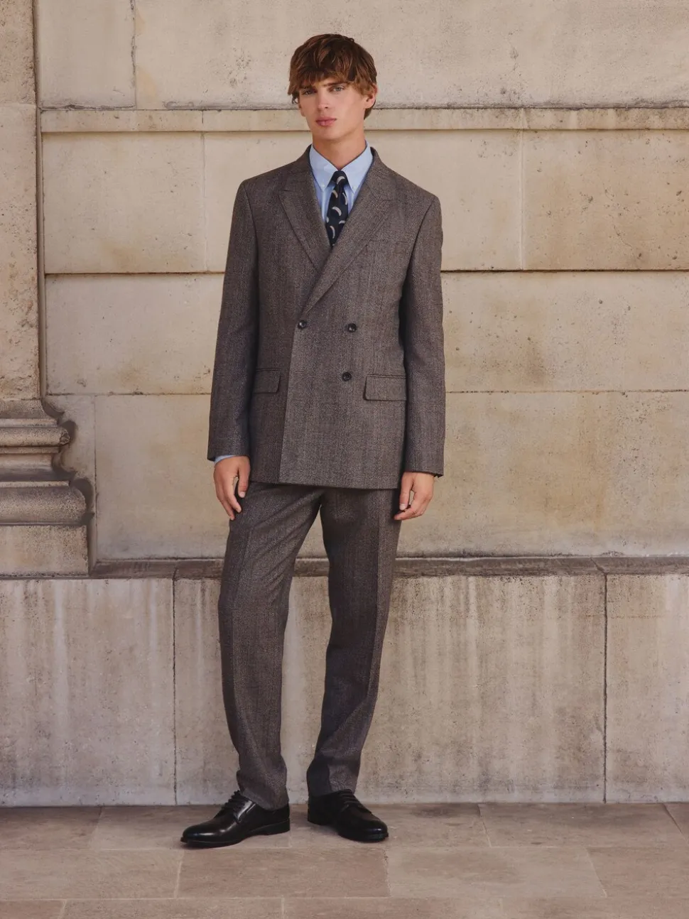 Neutraal - Double Breasted Merino Wool Blend Suit Jacket