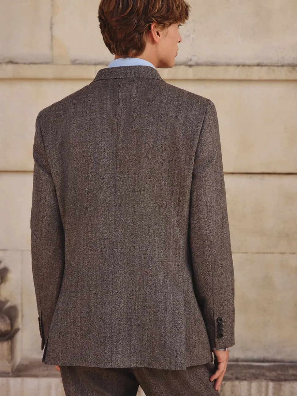 Neutraal - Double Breasted Merino Wool Blend Suit Jacket