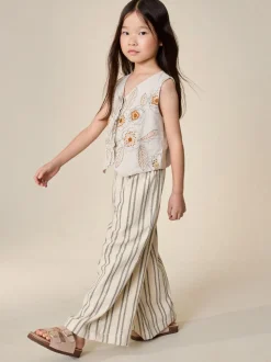 Neutraal - Embroidered Waistcoat and Wide Leg Trousers Set (3-16yrs)