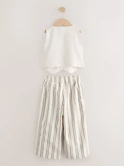 Neutraal - Embroidered Waistcoat and Wide Leg Trousers Set (3-16yrs)