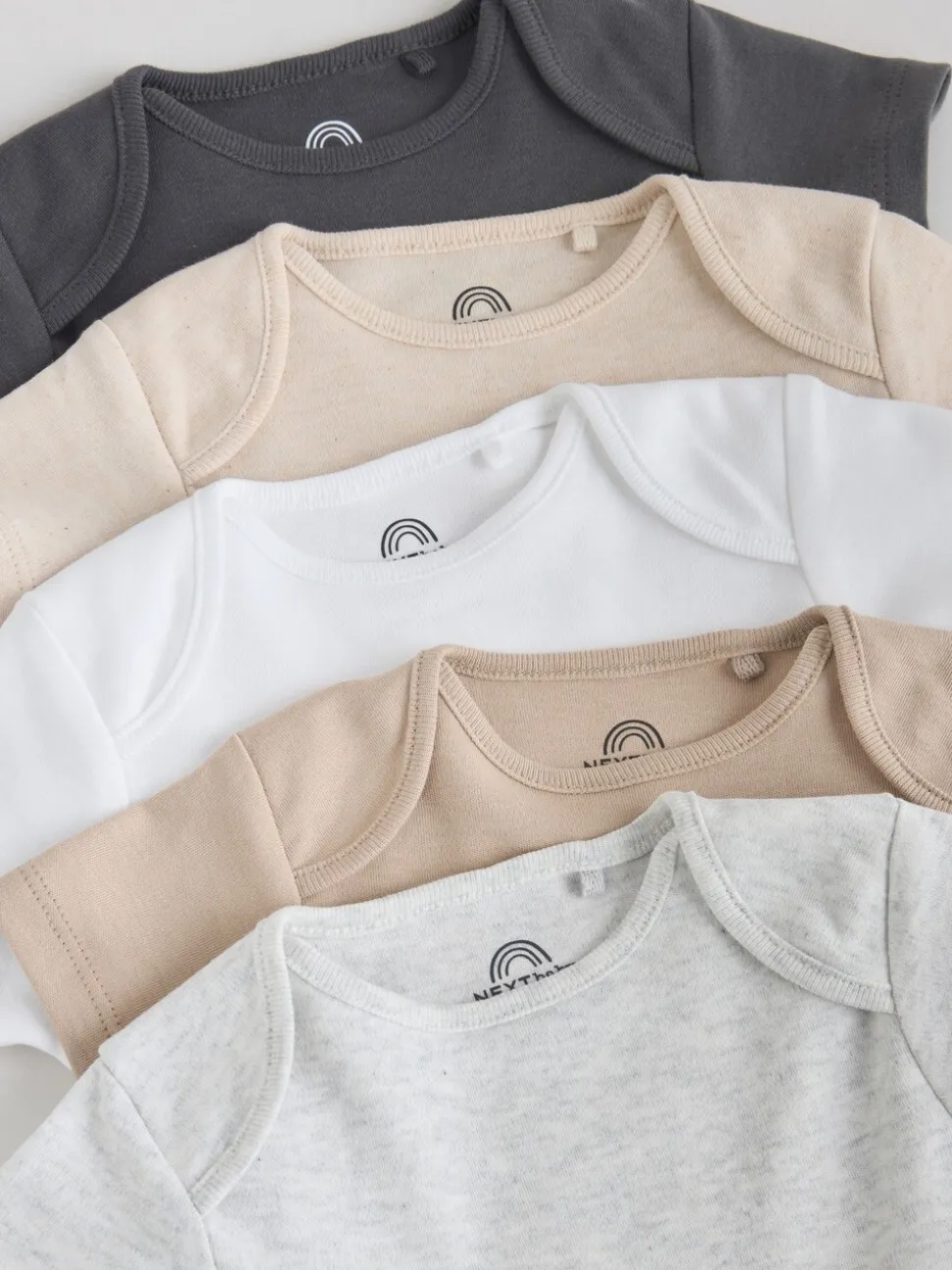 Neutraal - Essential set van 5 babyrompertjes met korte mouwen