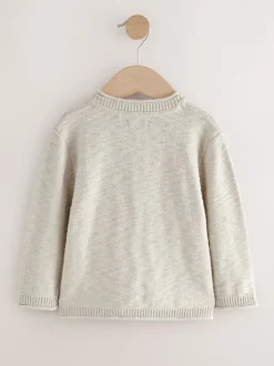 Neutraal - Gebreide Henley-trui (3mnd-7jr)