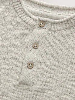 Neutraal - Gebreide Henley-trui (3mnd-7jr)