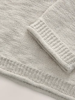 Neutraal - Gebreide Henley-trui (3mnd-7jr)